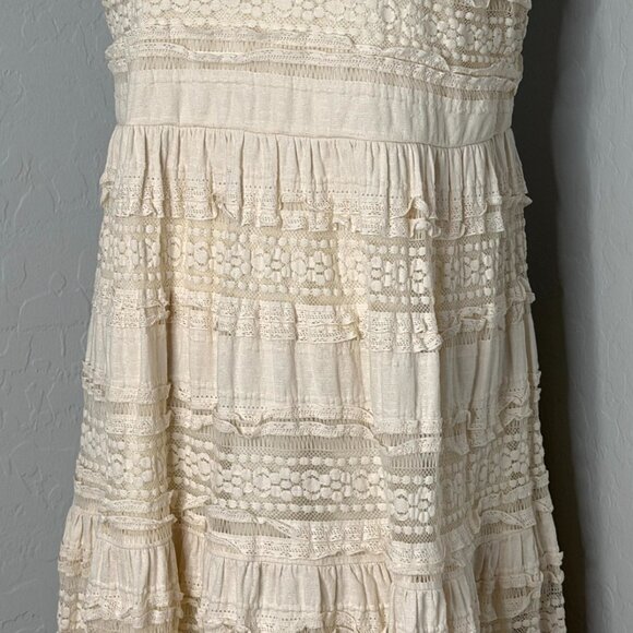 Torrid Ivory Lace High Neck Sleeveless Lined Tiered Dress Size 18 - Picture 8 of 13